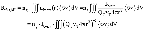 Fusionsrate beam-Hintergrundgas-Stöße