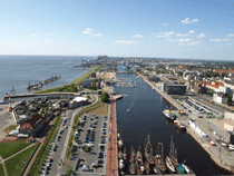 Blick von oben auf Hafenanlage Jufo 2008 Bremerhaven
