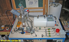 Vesuchsaufbau mit Neutronendetektor